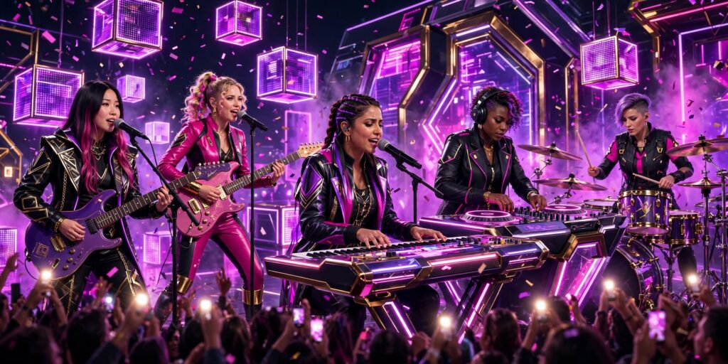 futuristic concert banner