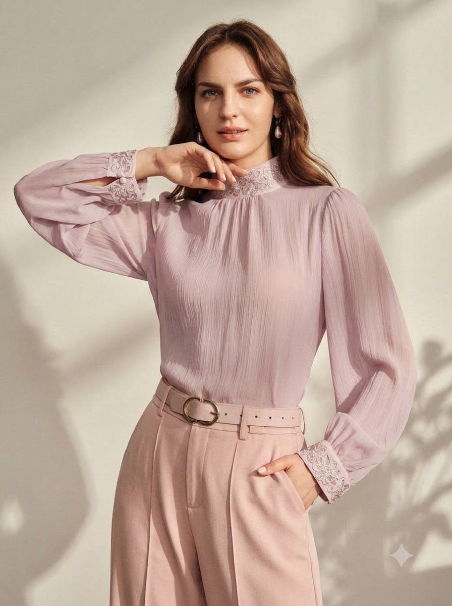 Lace trim blouse